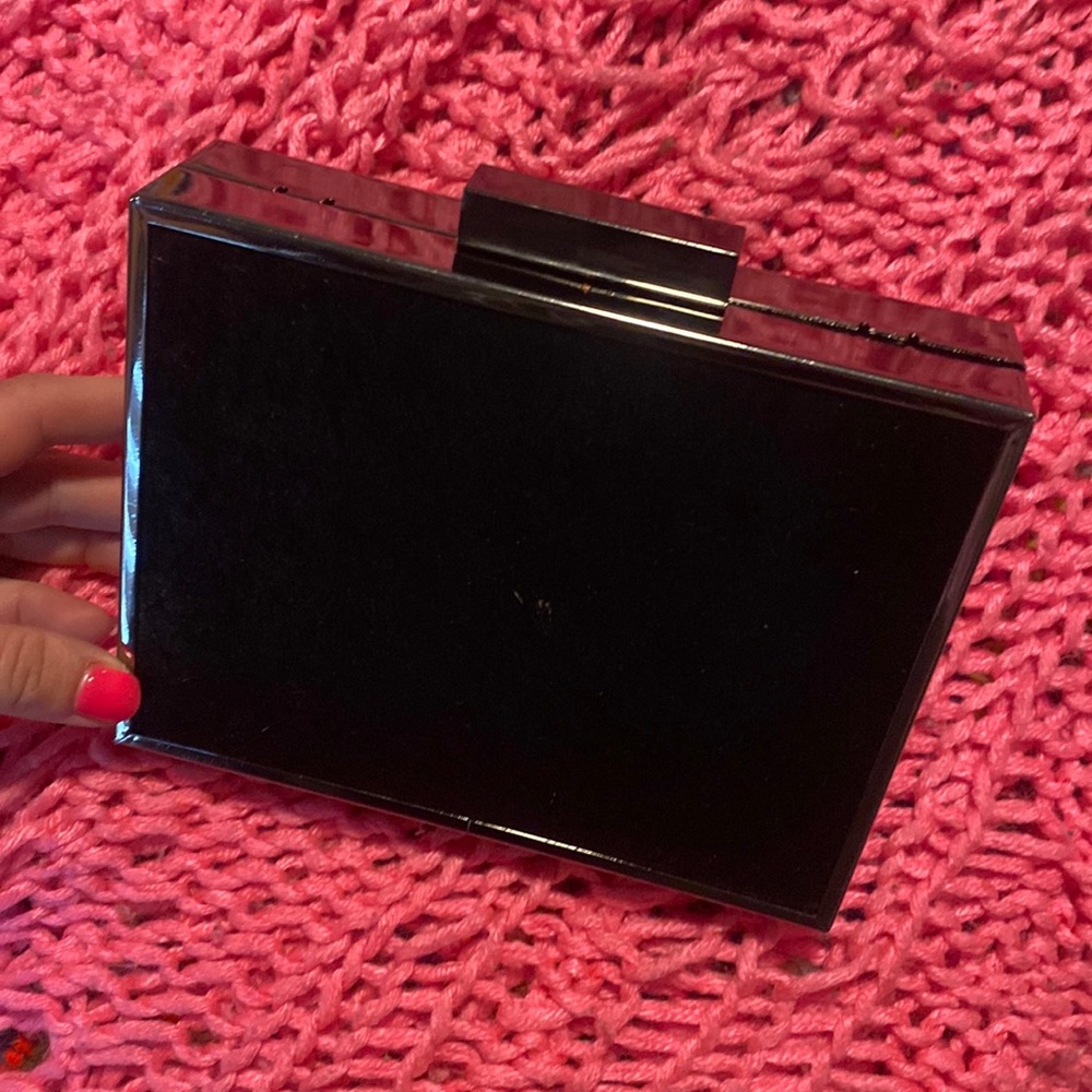 Zara pony hair clasp clutch